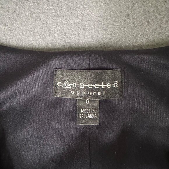 Connected Apparel Womens 6 Navy Blue Drape Neck Pullover Flutter Sleeve - Picture 4 of 9